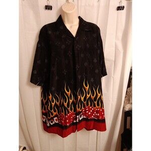 Vintage Ferugini  Las Vegas Fire Dice Cubes Border Cards shirt size L